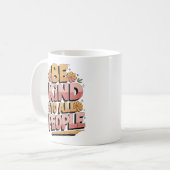 "Retro 'Sei freundlich zu allen Menschen' Typograf Kaffeetasse (Vorderseite Links)