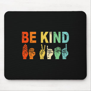 Retro Seid nette Hand Zeichen ASL Autismus Bewusst Mousepad