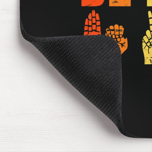Retro Seid nette Hand Zeichen ASL Autismus Bewusst Mousepad (Ecke)