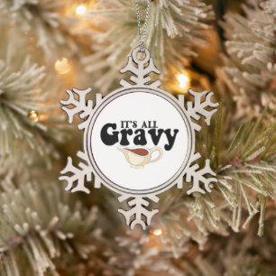 Retro seines ganz Gravy Baby Vintag Fall Erntedank Schneeflocken Zinn-Ornament