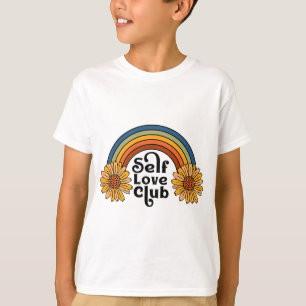 Retro Self Liebe Club Sonnenblumen Regenbogen Zahn T-Shirt