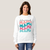 Retro Seligen Mama Sweatshirt (Vorne ganz)