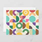 Retro Semi Circle Textile Muster Postkarte (Vorne/Hinten)