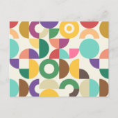Retro Semi Circle Textile Muster Postkarte (Vorderseite)
