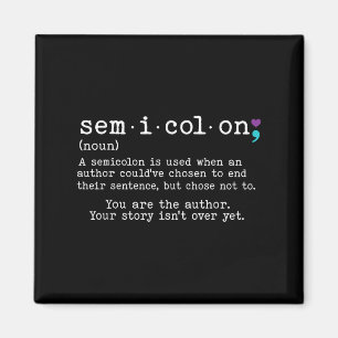 Retro Semicolon Definition Suizidprävention Krieg Magnet
