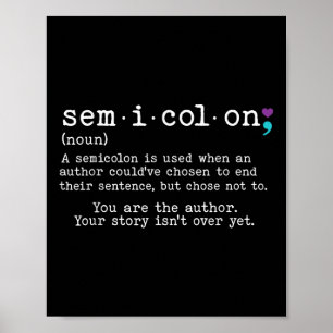 Retro Semikolon Definition Selbstmordprävention Be Poster