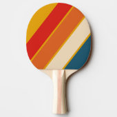 Retro Senf Bold Gestreift Tischtennis Schläger (Rückseite)