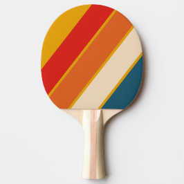 Retro Senf Bold Gestreift Tischtennis Schläger