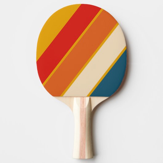 Retro Senf Bold Gestreift Tischtennis Schläger (Vorderseite)