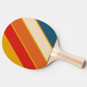 Retro Senf Bold Gestreift Tischtennis Schläger (Seitenansicht)