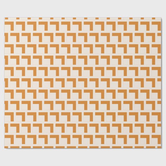 Retro Senf Cream Geometric Mid Century Modern Geschenkpapier (Flach)