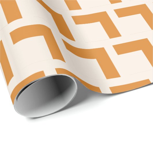 Retro Senf Cream Geometric Mid Century Modern Geschenkpapier (Rolleneckpunkt)