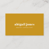 Retro-Senf Gelbmute Minimalistisch Visitenkarte (Vorderseite)