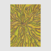 Retro-Senf-Groovy-Psychedelisches-Abstraktes-Muste Seidenpapier (Vorderseite)