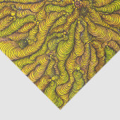Retro-Senf-Groovy-Psychedelisches-Abstraktes-Muste Seidenpapier (Ausschnitt)