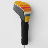 Retro-Senf-Querstreifen mit Namen Golf Headcover (angewinkelt)