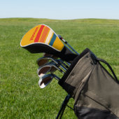 Retro-Senf-Querstreifen mit Namen Golf Headcover (In SItu)