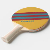 Retro-Senf-Streifen mit Namen Tischtennis Schläger (Vorderseite)