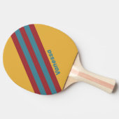 Retro-Senf-Streifen mit Namen Tischtennis Schläger (Seitenansicht)