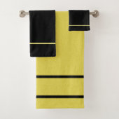 Retro-Senf und Schwarz-Handtuch-Set Badhandtuch Set (Insitu)