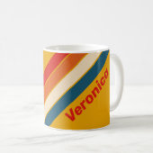 Retro-Senfgestreift mit Namen Kaffeetasse (VorderseiteRechts)