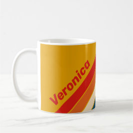 Retro-Senfgestreift mit Namen Kaffeetasse