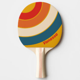 Retro-Senfkreisstreifen mit Namen Tischtennis Schläger
