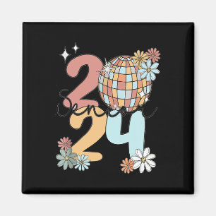 Retro Senior 2024 Disco Ball Class of 2024 Graduat Magnet