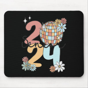 Retro Senior 2024 Disco Ball Class of 2024 Graduat Mousepad