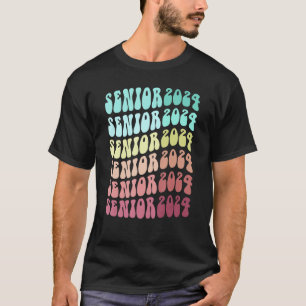 Retro SENIOR 2024 School Abschluss Class Pink Gro T-Shirt