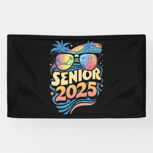 Retro Senior 2025 Class of 2025 Abschluss Banner (Horizontal)