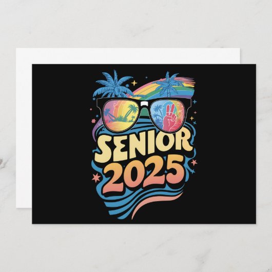 Retro Senior 2025 Class of 2025 Abschluss Einladung (Vorne/Hinten)