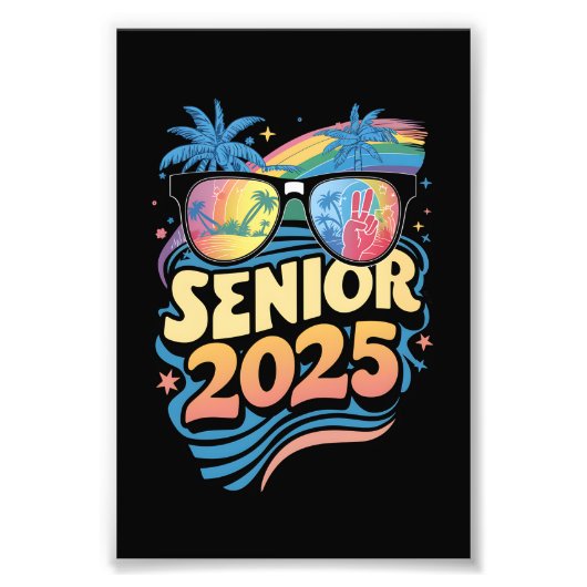 Retro Senior 2025 Class of 2025 Abschluss Fotodruck (Vorne)