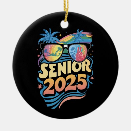 Retro Senior 2025 Class of 2025 Abschluss Keramik Ornament (Vorne)