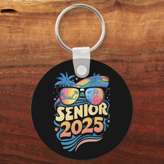 Retro Senior 2025 Class of 2025 Abschluss Schlüsselanhänger (Vorderseite)