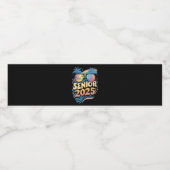 Retro Senior 2025 Class of 2025 Abschluss Wasserflaschenetikett (Einzelnes Label)