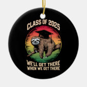 Retro Senior Class of 2025 Sloth Cap Abschluss Keramik Ornament (Vorne)