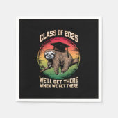 Retro Senior Class of 2025 Sloth Cap Abschluss Serviette (Vorderseite)