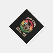 Retro Senior Class of 2025 Sloth Cap Abschluss Serviette (Ecke)