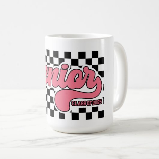Retro Senior Class von 2025 Kaffeetasse (VorderseiteRechts)