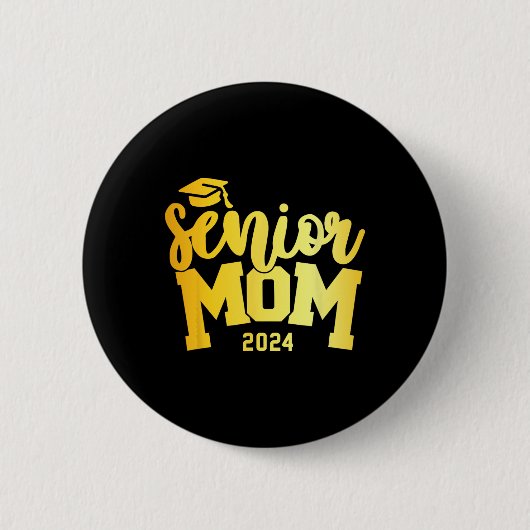Retro Senior Mama Abschluss Class of 2024 School L Button (Vorderseite)