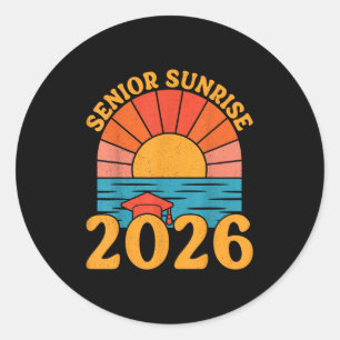 Retro Senior Sunrise 2026 Senioren von Cl Beach Gr Runder Aufkleber