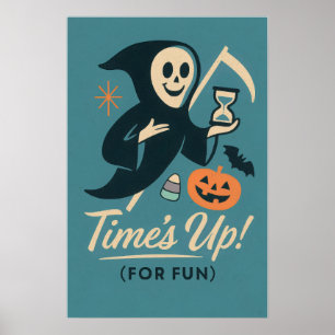 Retro Sensenmann Halloween Art Poster
