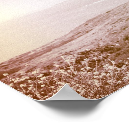Retro Sepia California Coast | Poster (Ecke)