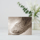 Retro Sepia getragene Einladung (Stehend Vorderseite)