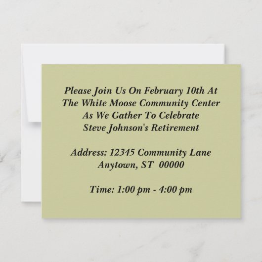 Retro Sepia getragene Einladung (Rückseite)