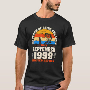 Retro September 1999 23 Jahre alt Fischen 23. Geb T-Shirt