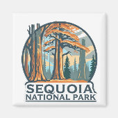 retro Sequoia National Park Giant Sequoia Trees Magnet (Vorne)