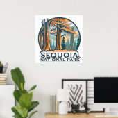 retro Sequoia National Park Giant Sequoia Trees Poster (Heimbüro)