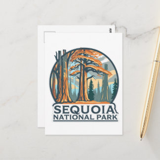 retro Sequoia National Park Giant Sequoia Trees Postkarte